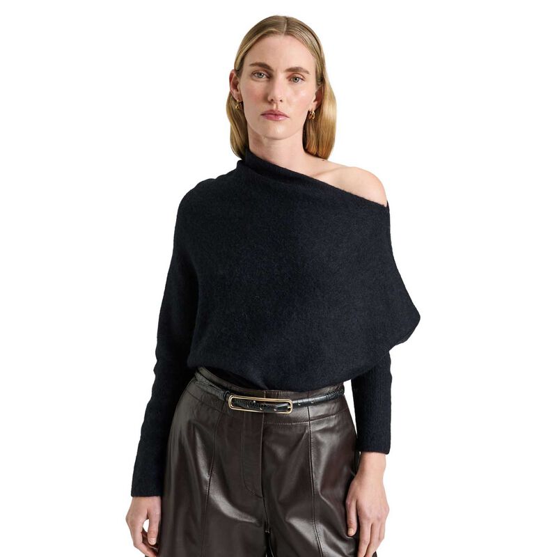 Veronika Maine Brushed Alpaca Wool Blend Asymmetric Knit image number 4